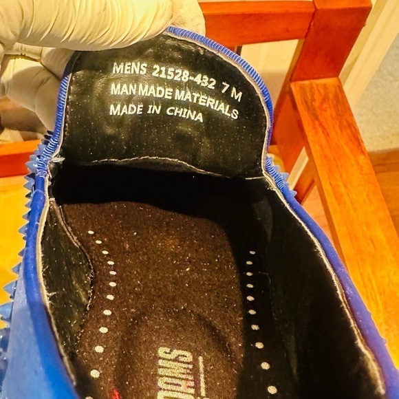 Stacy Adam’s Royal Blue Sabre Spiked Loafers. - Picture 16 of 16